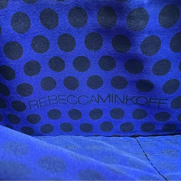 Rebecca Minkoff Crossbody Bag Studded Chain Black Leather Gold Biker Grunge Rock - Picture 4 of 16